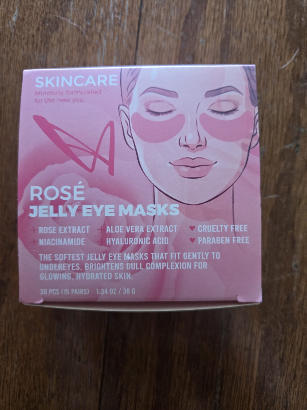 30 Rosé Jelly Eye Masks - Pink Hydrating Under-Eye Patches